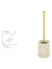 Wenko Toiletborstelgarnituur "Terralba" wit/goudkleurig - (H)36 x Ø 9 cm
