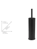 Wenko Roestvrijstalen toiletborstelgarnituur "Olmedo" zwart - (H)37 x Ø 8,5 cm
