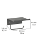 Wenko Toiletrolhouder "Desulo" antraciet - (B)14 x (H)12 x (D)6,2 cm