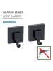 Wenko 2er-Set: Wandhaken "Vacuum-Loc®" in Schwarz - (B)6 x (H)7 cm