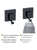 Wenko 2er-Set: Wandhaken "Vacuum-Loc®" in Schwarz - (B)6 x (H)7 cm