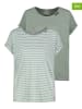 Sublevel 2er-Set: Shirts in Salbei/ Weiß
