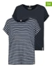 Sublevel 2-delige set: shirts donkerblauw/wit