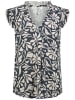 Sublevel Bluse in Dunkelblau/ Creme