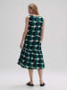 OPUS Jurk groen/wit