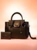 Victor & Hugo Paris Leder-Henkeltasche "Set Jeny" in Schwarz - (B)25 x (H)19 x (T)7 cm