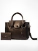 Victor & Hugo Paris Leder-Henkeltasche "Set Jeny" in Schwarz - (B)25 x (H)19 x (T)7 cm