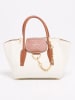 Victor & Hugo Paris Leren handtas "Soli" wit/camel - (B)40 x (H)24 x (D)11 cm