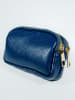 Victor & Hugo Paris Leder-Geldbörse "Gema" in Blau - (B)15 x (H)10 x (T)5 cm