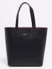Victor & Hugo Paris Leder-Schultertasche "Bold" in Schwarz - (B)32 x (H)40 x (T)13 cm