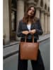 Victor & Hugo Paris Leder-Schultertasche "Bold" in Camel - (B)32 x (H)40 x (T)13 cm