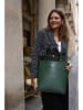 Victor & Hugo Paris Leder-Schultertasche "Bold" in Dunkelgrün - (B)32 x (H)40 x (T)13 cm