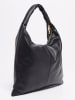 Victor & Hugo Paris Leder-Schultertasche "Zelie" in Schwarz - (B)45 x (H)35 x (T)5 cm