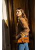 Victor & Hugo Paris Leder-Schultertasche "Shana" in Camel - (B)28 x (H)13 x (T)6,5 cm
