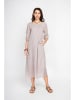 ASSUILI Leinenkleid in Taupe