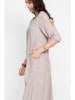 ASSUILI Leinenkleid in Taupe