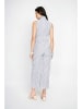 ASSUILI Jumpsuit in Grau/ Weiß
