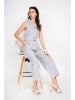 ASSUILI Jumpsuit in Grau/ Weiß