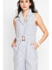 ASSUILI Jumpsuit in Grau/ Weiß