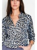 ASSUILI Bluse in Schwarz/ Blau/ Weiß