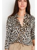 ASSUILI Blouse zwart/lichtbruin/wit