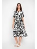 ASSUILI Kleid in Weiß/ Schwarz