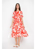 ASSUILI Kleid in Weiß/ Rot