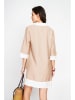 Le Jardin du Lin Kleid in Beige/ Weiß