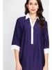 Le Jardin du Lin Jurk donkerblauw/wit