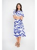 Le Jardin du Lin Kleid in Weiß/ Blau