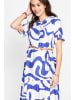 Le Jardin du Lin Kleid in Weiß/ Blau
