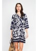 Le Jardin du Lin Jurk wit/donkerblauw