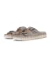Ilse Jacobsen Leder-Pantoletten in Beige/ Gold