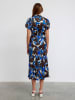 BGN Kleid in Blau/ Braun/ Creme