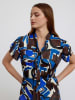 BGN Kleid in Blau/ Braun/ Creme