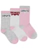 Levi's Kids Skarpety (3 pary) w kolorze jasnoróżowo-szaro-białym