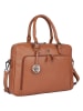 Bellicci Leren handtas "Cameron" cognackleurig - (B)40 x (H)28 x (D)7 cm