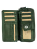 Bellicci Leren portemonnee groen - (B)18 x (H)9,5 x (D)3,5 cm