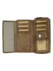 Bellicci Leder-Geldbörse in Taupe - (B)18 x (H)9,5 x (T)3,5 cm