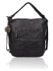 Bellicci Leder-Schultertasche "Erica" in Schwarz - (B)40 x (H)34 x (T)13 cm