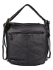 Bellicci Leder-Schultertasche "Erica" in Schwarz - (B)40 x (H)34 x (T)13 cm
