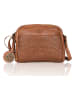 Bellicci Leren schoudertas "Eloise" cognackleurig - (B)22 x (H)17,5 x (D)4 cm