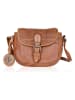 Bellicci Leder-Umhängetasche "Esme" in Cognac - (B)18 x (H)16 x (T)6 cm