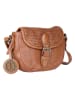 Bellicci Leder-Umhängetasche "Esme" in Cognac - (B)18 x (H)16 x (T)6 cm