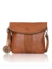 Bellicci Leren schoudertas "Evangeline" lichtbruin - (B)22 x (H)32 x (D)3,5 cm