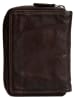 Bellicci Leren portemonnee "Greta" bruin - (B)9,5 x (H)13 x (D)3 cm