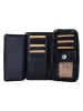 Bellicci Leren portemonnee "Greta" donkerblauw - (B)18 x (H)9,5 x (D)3,5 cm