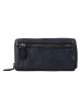 Bellicci Leren portemonnee "Greta" donkerblauw - (B)19,5 x (H)10 x (D)3 cm