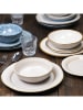 Villa d´Este 6er-Set: Speiseteller "The Market" in Blau/ Schwarz - Ø 28 cm
