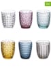 Villa d´Este 6er-Set: Wassergläser "Geometrie" in Bunt - 320 ml